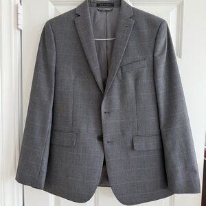 Big boys Ralph Lauren grey plaid suit jacket size 18